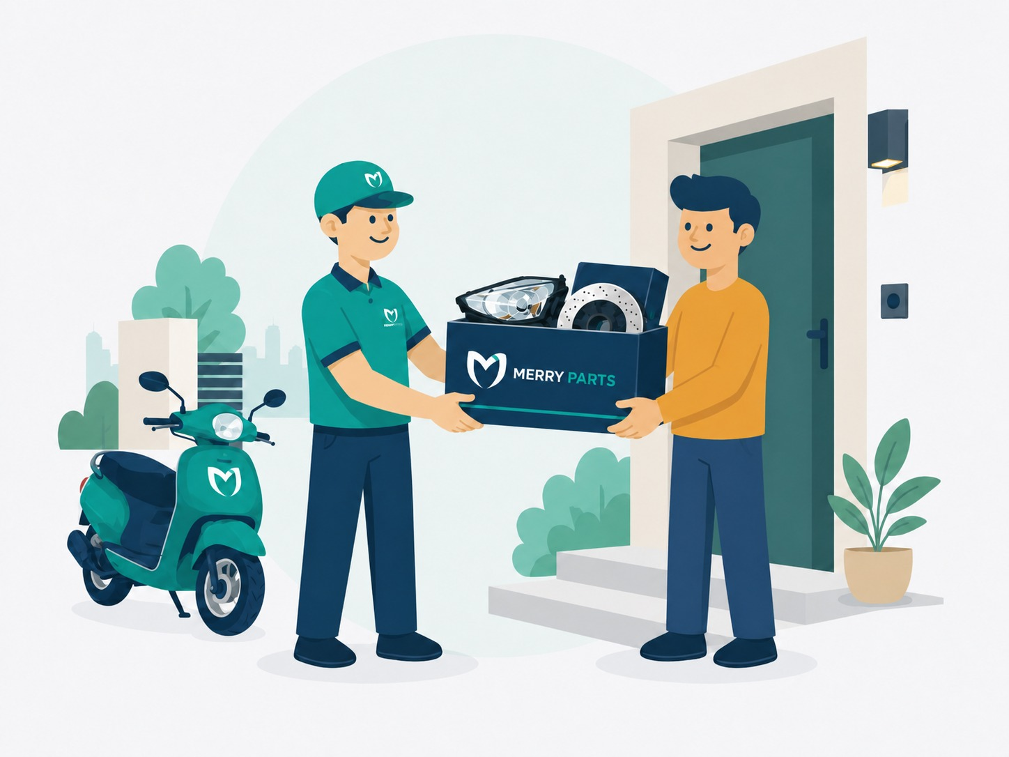 MerryParts delivery illustration